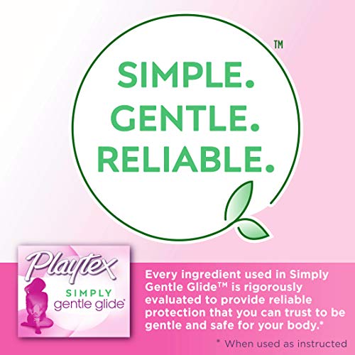 Playtex Simply Gentle Glide Tampons, Multipack (18ct Regular/18ct Super Absorbency), Fragrance-Free - 36ct