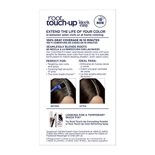 Clairol Root Touch-Up by Nice'n Easy Permanent Hair Dye, 6 Light Brown Hair Color, Pack of 2