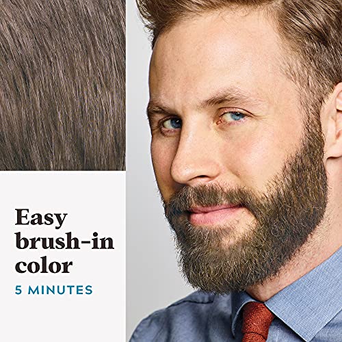 Just For Men Mustache & Beard, Beard Dye for Men with Brush Included for Easy Application, With Biotin Aloe and Coconut Oil for Healthy Facial Hair - Dark Brown, M-45, Pack of 1