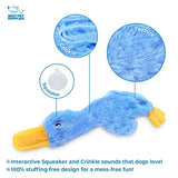 Best Pet Supplies Crinkle Dog Toy for Small, Medium, and Large Breeds, Cute No Stuffing Duck with Soft Squeaker, Fun for Indoor Puppies and Senior Pups, Plush No Mess Chew and Play - Light Pink