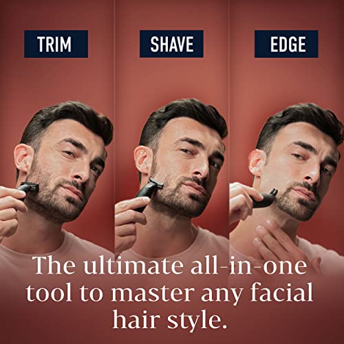 King C. Gillette Mens All-in-One Styler Cordless Stubble Trimmer with 4D Blade and 3 Interchangeable Combs, Waterproof, Beard Trimmer, Beard Care, One Blade Lasts 6 Months