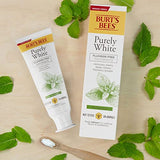 Burt’s Bees Toothpaste, Natural Flavor, Fluoride-Free, Purely White, Zen Peppermint, 4.7 oz, Pack of 3