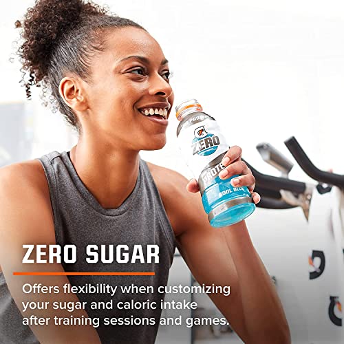 Gatorade Zero With Protein, 10g Whey Protein Isolate, Zero Sugar, vegetarian, Liquid Electrolytes, Cool Blue, 16.9 Fl Oz Bottle, 12 Pack