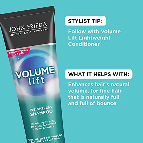 John Frieda Volume Lift Lightweight Shampoo for Natural Fullness, 8.45 Ounces, Safe for Colour-Treated Hair, Volumizing Shampoo for Fine or Flat Hair