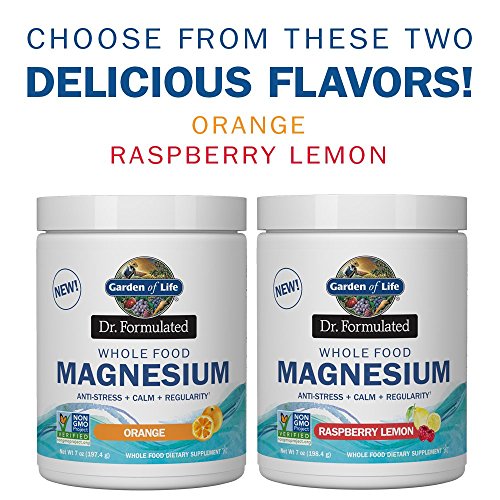 Garden of Life Dr. Formulated Whole Food Magnesium 421.5g Powder, Raspberry Lemon, Chelated Non-GMO Vegan Kosher Gluten & Sugar Free Supplement with Probiotics, Best for Anti-Stress Calm & Regularity