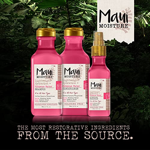 Maui Moisture Lightweight Hydration + Hibiscus Shampoo + Conditioner for Daily Moisture, No Sulfates, 13 Fl Oz