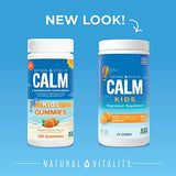 Natural Vitality Calm, Magnesium Citrate Kids Supplement, Stress Relief Gummies, Supports a Healthy Response to Stress, Gluten Free, Vegan, Sweet Citrus, 120 Gummies