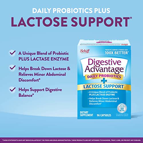 Digestive Advantage Lactose Defense Capsules (96 Count In A Box) - Helps Breaks Down Lactose & Defend Against Digestive Upset, Supports Digestive & Immune Health (Pack of 1)