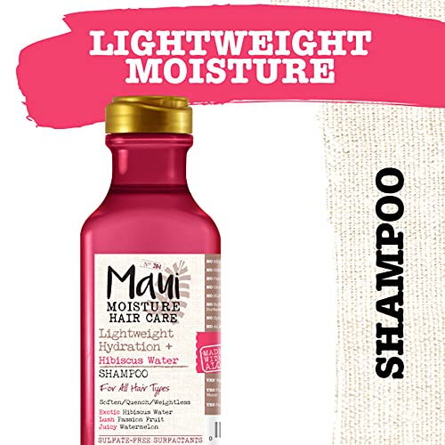 Maui Moisture Lightweight Hydration + Hibiscus Shampoo + Conditioner for Daily Moisture, No Sulfates, 13 Fl Oz