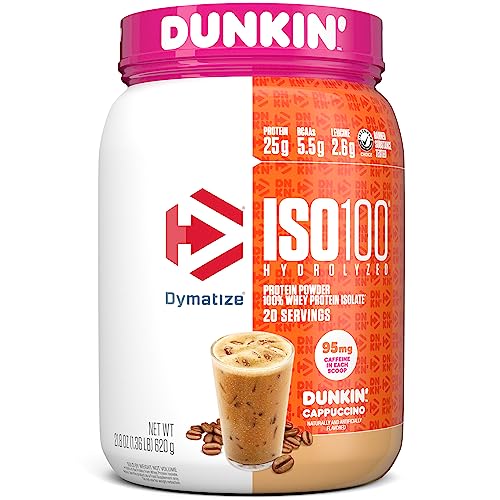 Dymatize ISO100 Hydrolyzed Protein Powder, 100% Whey Isolate Protein, 25g of Protein, 5.5g BCAAs, Gluten Free, Fast Absorbing, Easy Digesting, Strawberry, 20 Servings