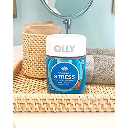 OLLY Goodbye Stress Gummy, GABA, L-Theanine, Lemon Balm, Stress Relief Supplement, Berry - 60 Count