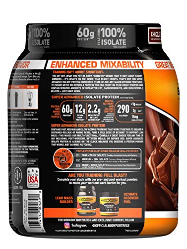 Body Fortress Super Advanced Isolate Protein Powder, Gluten Free, Vanilla Creme Flavored, 1.5 Lb