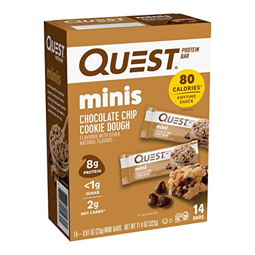 Quest Nutrition Mini Cookies & Cream Protein Bars, High Protein, Low Carb, Keto Friendly, 14 Count