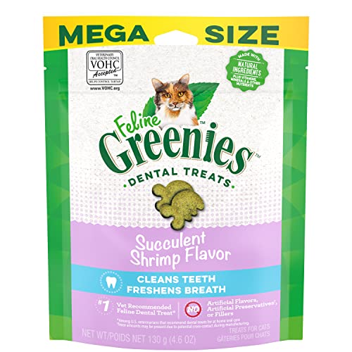 FELINE GREENIES Natural Dental Care Cat Treats Savory Salmon Flavor, 21 oz. Tub