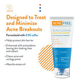 Acne Free Acne Clearing Sulfur Mask 1.7 oz Absorbs Excess Oil and Unclogs Pores with Vitamin C and Bentonite Clay