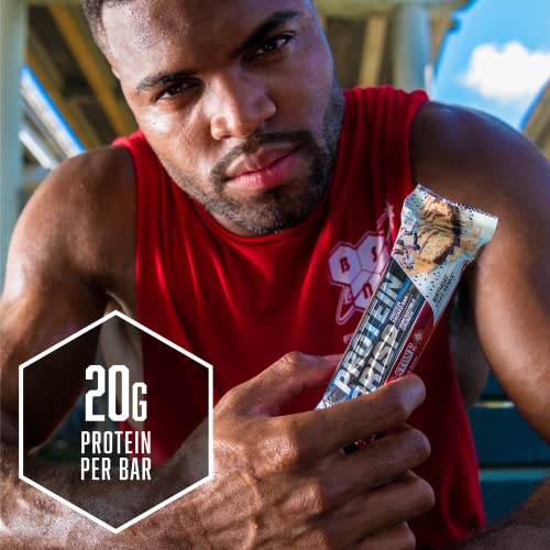 BSN Protein Bars - Protein Crisp Bar by Syntha-6, Whey Protein, 20g of Protein, Gluten Free, Low Sugar, Salted Toffee Pretzel, 12 Count