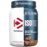 Dymatize ISO100 Hydrolyzed Protein Powder, 100% Whey Isolate Protein, 25g of Protein, 5.5g BCAAs, Gluten Free, Fast Absorbing, Easy Digesting, Strawberry, 20 Servings