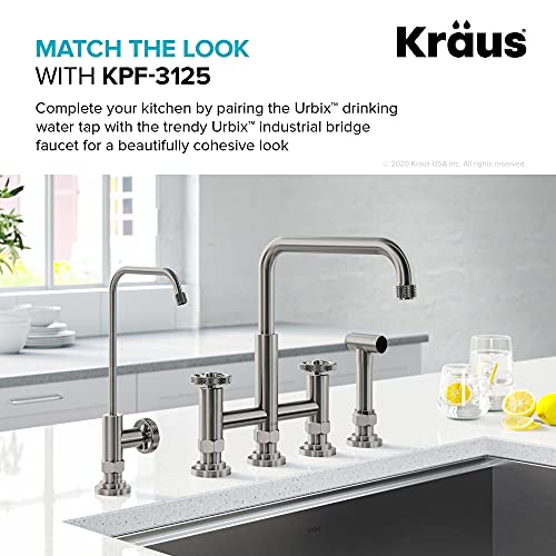 KRAUS Urbix 100% Lead-Free Kitchen Water Filter Faucet in Matte Black/Red, FF-101MBRD