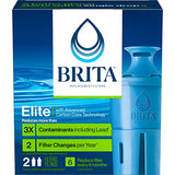 Brita Elite Water Filter Replacements for Pitchers and Dispensers, Reduces 99% of Lead from Tap Water, Lasts 6 Months, 2 Count