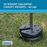 US Weight Tailgater Canopy Weights Set of 4 with No-Pinch Design for Easy Installation, and Removal to Secure Tents, Canopies, and Umbrellas at Outdoor Events 40 pounds