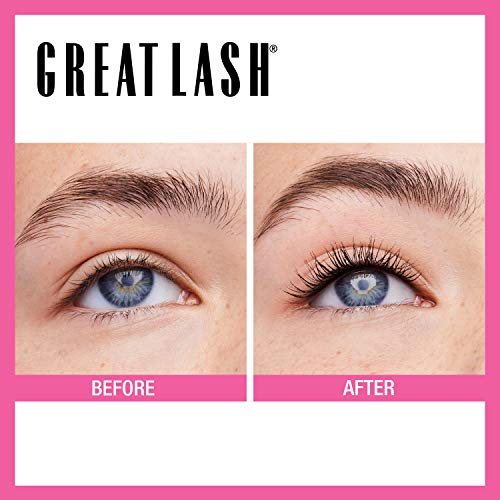 Maybelline Great Lash Washable Mascara Makeup, Volumizing Lash-Doubling Formula That Conditions As It Thickens, Very Black, 2 Count