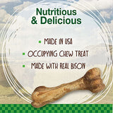 Nylabone Healthy Edibles WILD Natural Long-Lasting Dog Treats - Dog Bone Treats - Bison Flavor, Large (1 Count)