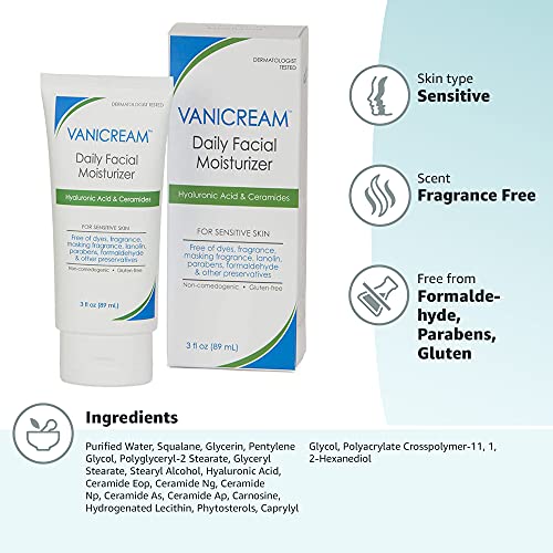 Vanicream Facial Moisturizer with SPF 30-2.5 fl oz - Formulated Without Common Irritants for Those with Sensitive Skin