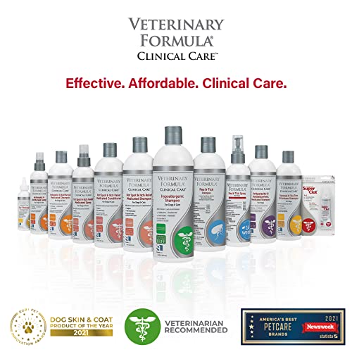 Veterinary Formula Clinical Care Hypoallergenic Shampoo for Dogs and Cats, 16 oz – No Harsh Ingredients – Fragrance-Free Pet Shampoo for Allergies and Sensitive Skin, Promotes Healthy Skin and Coat