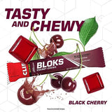 CLIF BLOKS - Black Cherry Flavor with Caffeine - Energy Chews - Non-GMO - Plant Based - Fast Fuel for Cycling and Running - Quick Carbohydrates and Electrolytes - 2.12 oz. (18 Count)