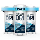 Certain Dri Everyday Strength Clinical Antiperspirant Solid Deodorant, Hyperhidrosis Treatment for Men & Women, Morning Fresh, 2.6oz, 3 Pack