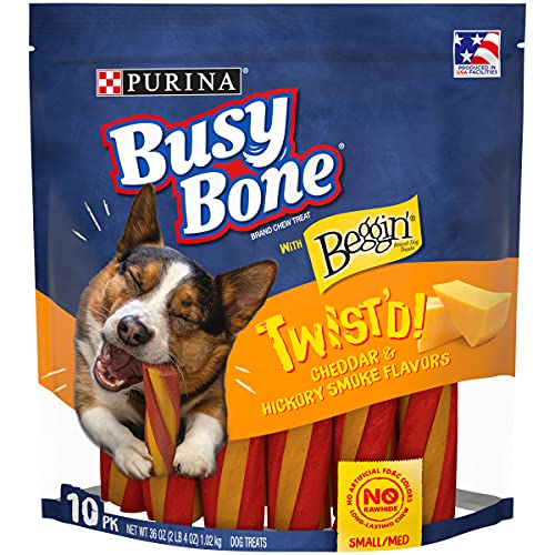 PURINA Busy Busy With Beggin' Made in USA Facilities Small/Medium Breed Dog Treats, Twist'd - 10 ct. Pouch