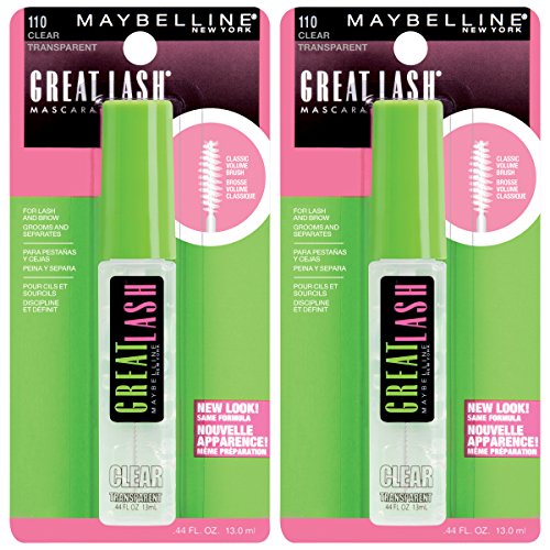 Maybelline Great Lash Washable Clear Mascara Makeup for Eyelashes and Eyebrows, 2 Count