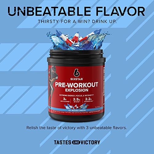 Six Star Pre Workout PreWorkout Explosion Pre Workout Powder for Men & Women PreWorkout Energy Powder Drink Mix Sports Nutrition Pre-Workout Products ICY Rocket Freeze(30 Servings)