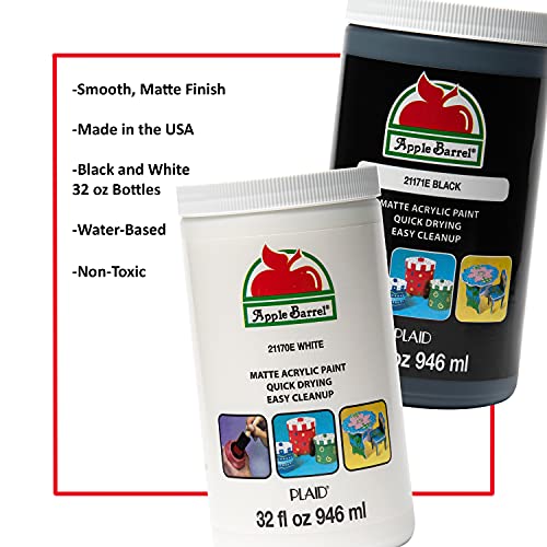 Apple Barrel White Acrylic Paint 32 Fl Oz (Pack of 1)