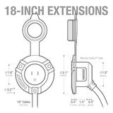 NOCO GCP2 15A AC Port Plug, 125V Power Inlet Socket, and Waterproof Electrical Outlet Receptacle Box with Dual 18-Inch Integrated Outdoor Extension Cords