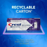 Crest 3D White Brilliance Purple Teeth Whitening Toothpaste - Pack of 3, 3.5 oz Tubes - Anticavity Fluoride Toothpaste -100% More Surface Stain Removal - 24 Hour Active Stain Prevention