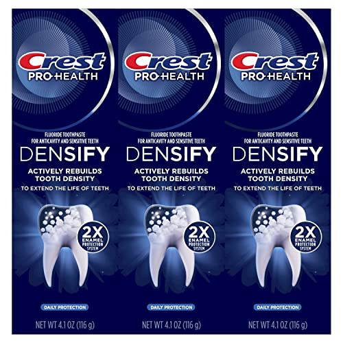 Crest Pro-Health Densify Toothpaste Daily Protection with Fluoride for Anticavity and Sensitive Teeth, 4.1oz (Pack of 3)