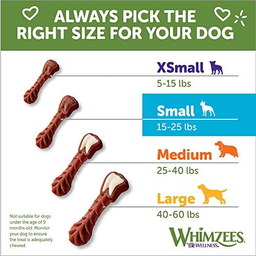 WHIMZEES by Wellness Brushing Dental Chews For Dogs, Grain-Free, Long Lasting Treats, Freshens Breath Medium Breed, 12 Count