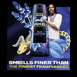 AXE Fine Fragrance Collection Premium Deodorant Body Spray For Men Blue Lavender 3 Count With 72H Odor Protection And Freshness Infused With Lavender, Mint, And Amber Essential Oils 4oz