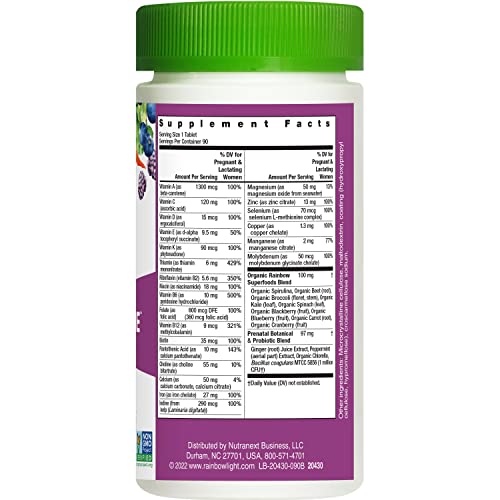 Rainbow Light Prenatal One Multivitamin, Folic Acid, Calcium, & Vitamin D, Gluten Free, Supports from Conception to Postnatal, Clinically Proven Absorption, 150 Tablets