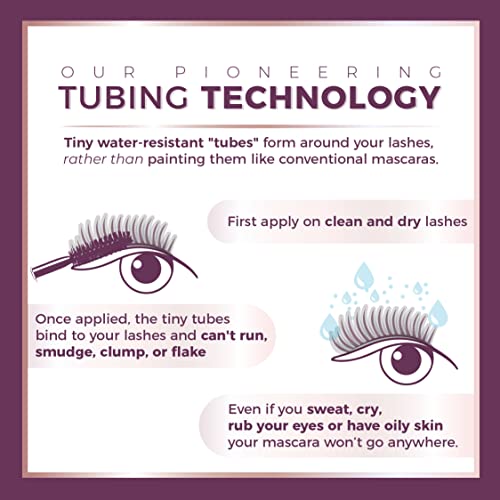 Blinc Amplified Tubing Mascara, Ultra-Longwearing Washable, Soft-Glam Volumizing, Lengthening and Defining, Gluten & Cruelty Free, Black, 9mL / 0.30 Fl. OZ