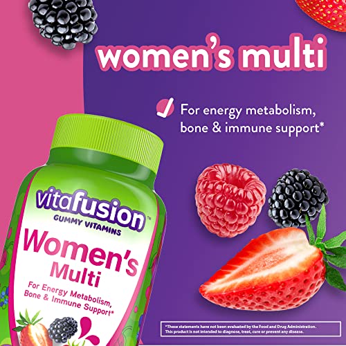 vitafusion Women’s Daily Gummy Multivitamin vitamin C & E, Delicious Berry Flavors, 150ct (75 day supply), from America’s number one Gummy Vitamin Brand