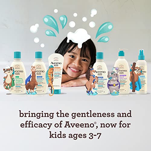 Aveeno Kids Curly Hair Conditioner With Oat Extract & Shea Butter, Gently Nourishes & Hydrates for Defined Curls, Tear-Free & Suitable for Sensitive Skin, Hypoallergenic, 12 fl. Oz