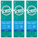 Toms of Maine Simply White Toothpaste, Clean Mint, 4.7 oz. 3-Pack (Packaging May Vary)