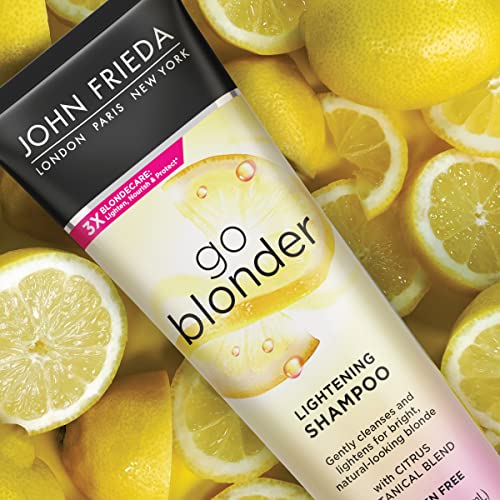 John Frieda Sheer Blonde Go Blonder Shampoo and Conditioner Set for Blonde Hair, Lightening Shampoo and Conditioner with Citrus and Chamomile, featuring our BlondMend Technology, 8.3 oz (2 Pack)