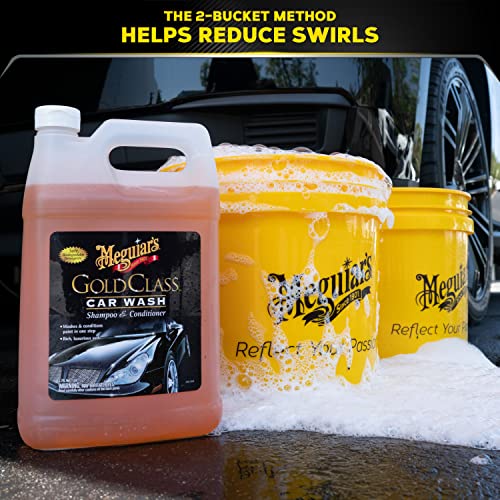 Meguiars Gold Class Car Wash, Ultra-Rich Car Wash Foam Soap and Conditioner for Car Cleaning, Car Paint Cleaner to Wash and Condition in One Easy Step, 1 Gallon