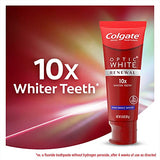 Colgate Optic White Renewal Teeth Whitening Toothpaste with Fluoride, 3% Hydrogen Peroxide, High Impact White, Mint - 3 Ounce (2 Pack)