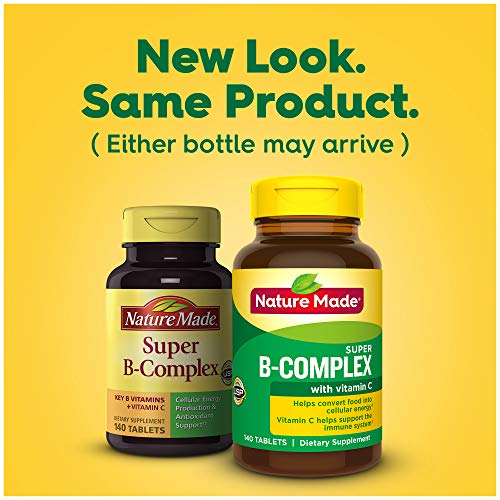 Nature Made Super B Complex with Vitamin C and Folic Acid, Dietary Supplement for Immune Support, 60 Tablets, 60 Day Supply