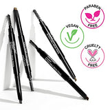 Wet n Wild Ultimate Eyebrow Retractable Definer Pencil, Dark Brown, Dual-Sided, Fine Tip, Shapes, Defines, Fills Brows Makeup