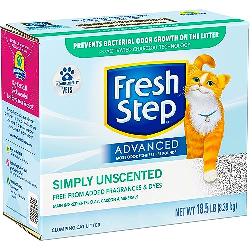 Fresh Step Clumping Cat Litter, Advanced, Simply Unscented, Extra Large, 37 Pounds total (2 Pack of 18.5lb Boxes)